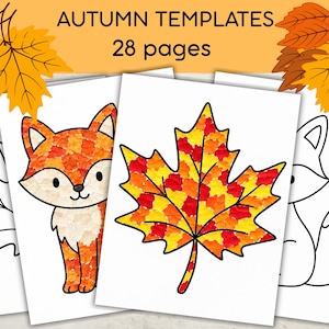 Fall Templates Bundle , Autumn Leaves and Animals for Crafts, DIY Fall Crafts PDF