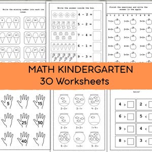 Schede di matematica per la scuola dell'infanzia / Addizione, sottrazione, numeri mancanti (PDF)
