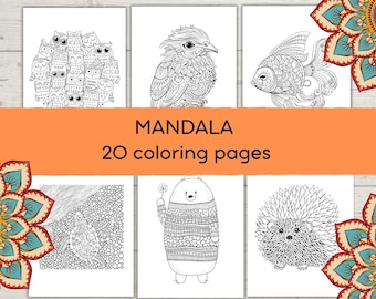 Mandala Coloring Pages for Kids & Adults | Printable Mandala Coloring Book | PDF Instant Download