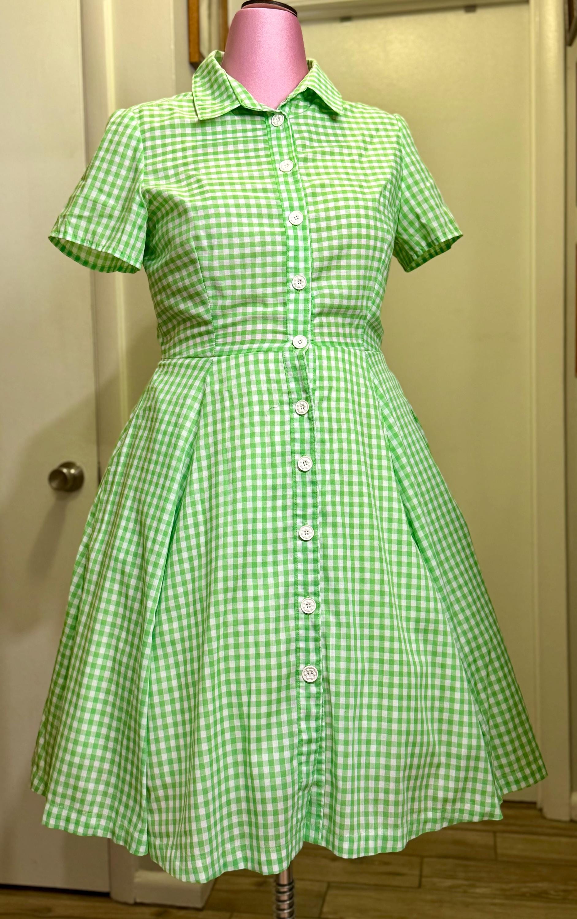 Green Gingham Dress Women - Etsy
