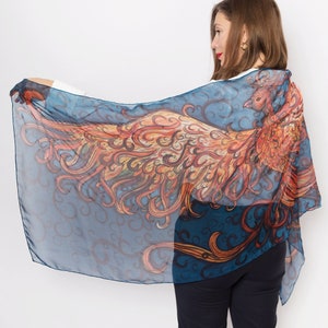 Phoenix Print Scarf - Etsy