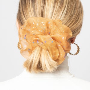 Silk Organza Scrunchie Light Beige Galaxy Scrunchie 100% Silk Scrunchie Hand Dyed Neutral Spring Scrunchie Hair Accessories Scrunchie Gift