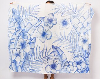 Sheer Floral Sarong Scarf: Vintage Swimsuit Coverup - Etsy  display picture 2