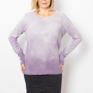 Hand Dyed Upcycled Lavender Sweater Upcycled Wool Sweater Soft Cashmere Sweater Wool Jumper Will fit M L sizes Mom Gift image 1