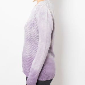 Hand Dyed Upcycled Lavender Sweater Upcycled Wool Sweater Soft Cashmere Sweater Wool Jumper Will fit M L sizes Mom Gift image 5