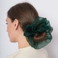 Pure Silk Organza Green Gold Scrunchie Wedding Christmas Scrunchie Gift product logo