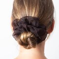 Dark Brown Small Pure Silk Organza Scrunchie  Hand Dyed Neutral Scrunchie Christmas Gift product logo