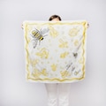 Bee Hand Painted White Silk Scarf Save Bees Honey Com Bee Gift 27X27 product logo