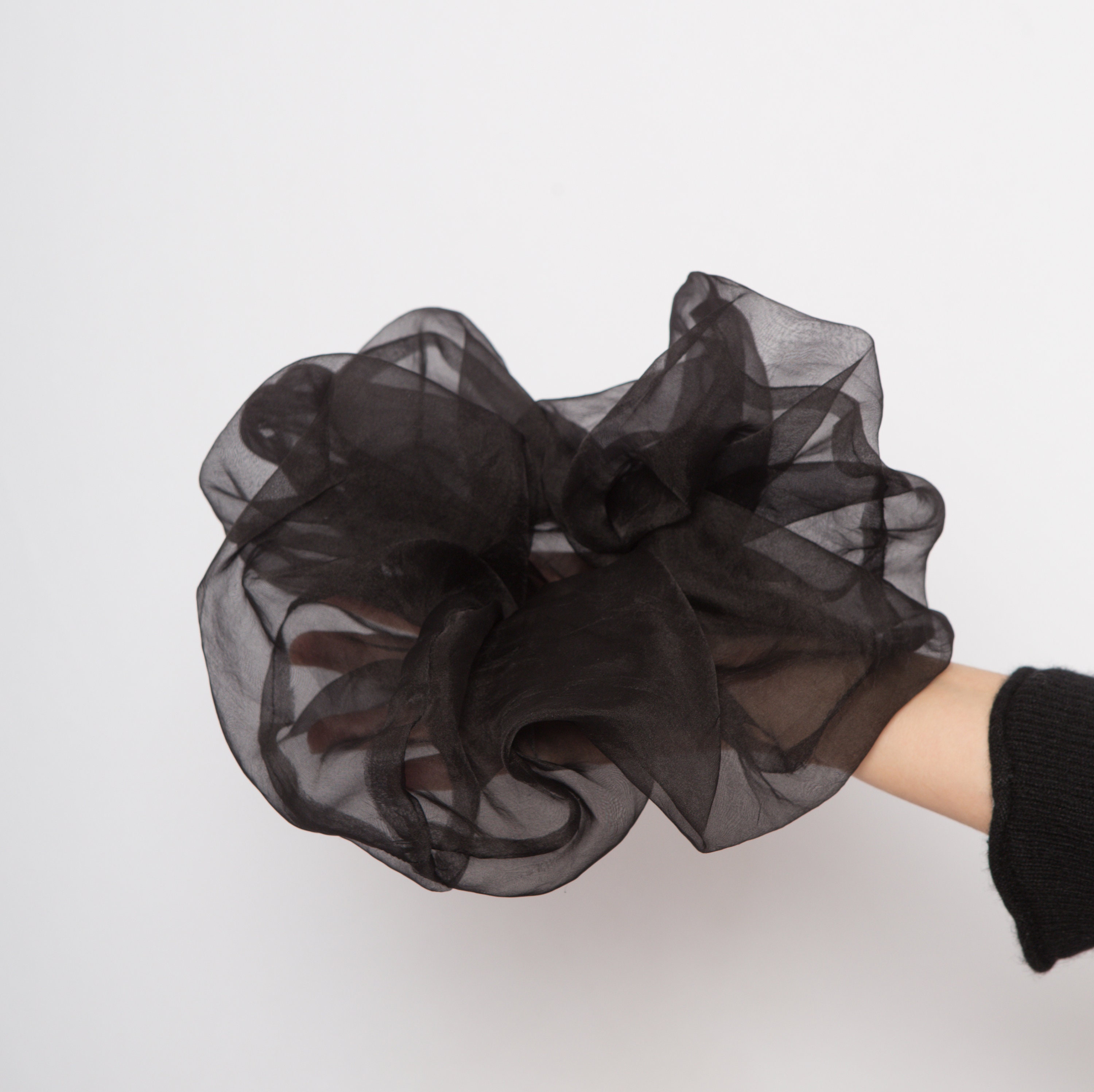 Black Silk Organza Scrunchie XXL Giant Scrunchie Black | Etsy
