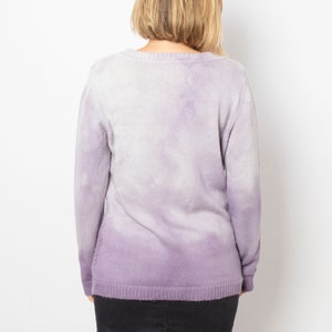 Hand Dyed Upcycled Lavender Sweater Upcycled Wool Sweater Soft Cashmere Sweater Wool Jumper Will fit M L sizes Mom Gift image 6