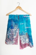 Santorini Hand Painted Silk Scarf Silk Chiffon Scarf Greece Santorini Print Travel Scarf Honeymoon Anniversary Gift Summer Scarf Gift 61X17 product logo