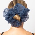Navy Blue Silk Scrunchie Silk Organza Large Scrunchie Blue Scrunchie 100% Silk Scrunchie Party Hair Accessories Bridal Scrunchie Gift product logo