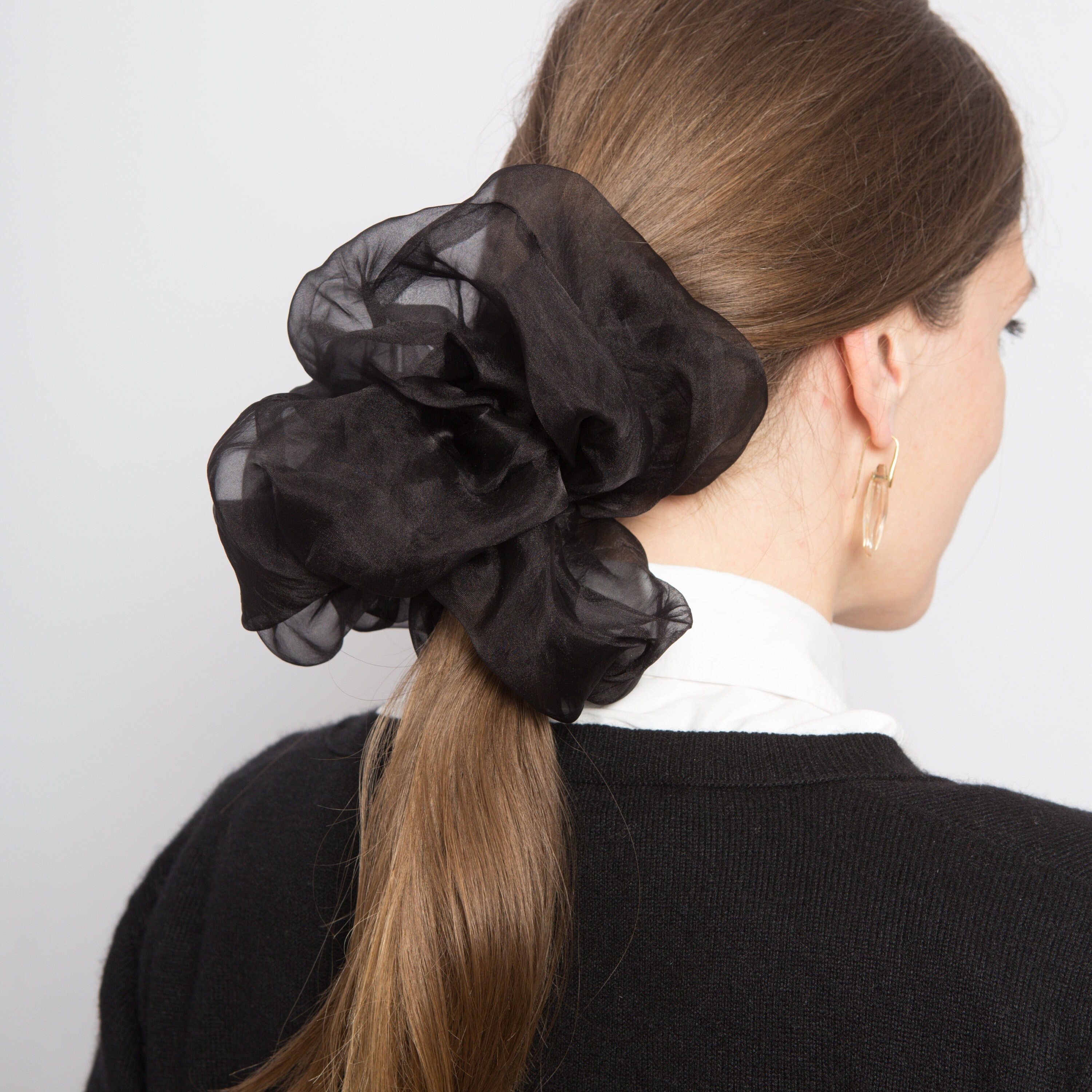 Large Black Silk Organza XXL Giant Scrunchie Wedding Prom Party Gift