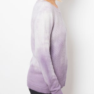 Hand Dyed Upcycled Lavender Sweater Upcycled Wool Sweater Soft Cashmere Sweater Wool Jumper Will fit M L sizes Mom Gift image 7