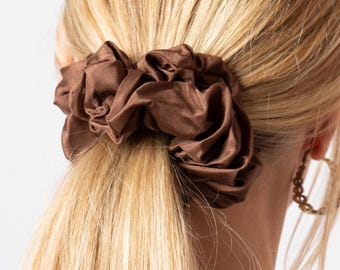 Braun aus reiner Seide Scrunchie Haar Accessoire Yoga Scrunchie Geschenk für Sie
