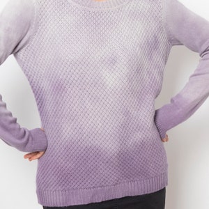 Hand Dyed Upcycled Lavender Sweater Upcycled Wool Sweater Soft Cashmere Sweater Wool Jumper Will fit M L sizes Mom Gift image 8