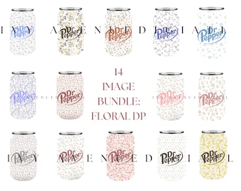 14 Image Bundle - Floral Dr. P Soda PNG - Digital Download for Cricut, Iron-On Heat Transfer for Custom Clothing • DIGITAL DOWNLOAD