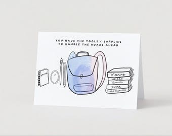 Therapie-Ende-Grußkarte: Rucksack