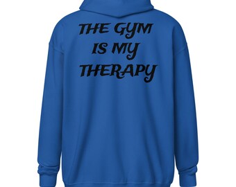 The Gym Is My Therapy Unisex heavy blend zip hoodie