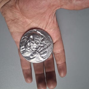 Heavy pewter skeleton medallion