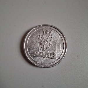 Heavy pewter SAAB logo medallion