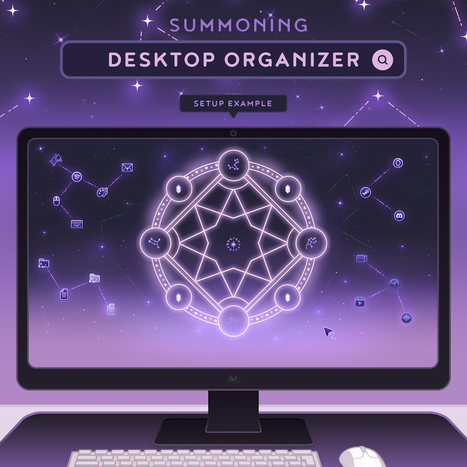 Summoning Icon Summoning Circle Desktop Organizer: Animated 4K Wallpaper, 90+ Icons ...