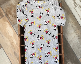 MIckey Mouse cotton lycra baby gown 0-3 Months