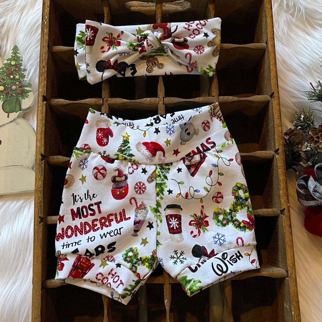 Disney Christmas Shorts and Headband Etsy