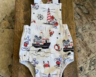 Limited Edition Nantucket Nautical Mickey and Minnie Romper