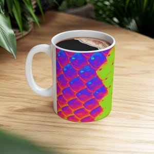 Rainbow Bushmaster Snake Scale Coffee Cup, Reptile Lover Gift