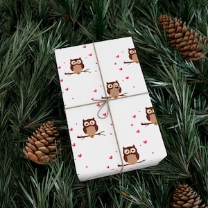 Owl Heart Wrapping Paper