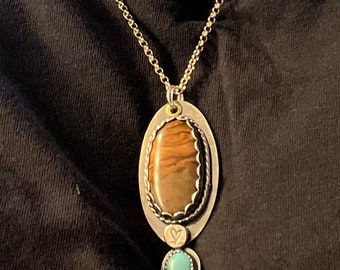 Picture Jasper and Kingman Turquoise Necklace