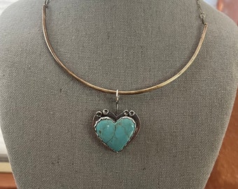 Heart Shaped Kingman Turquoise Pendant