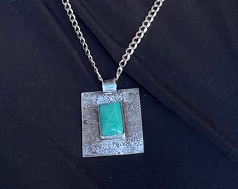 Turquoise and Sterling Silver Pendent