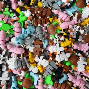 Cute 3D Printed Articulated Mini Pocket Pet Animal Flexi Toy Bundle - Sensory Toy - ADHD Fidget - Party Favors - Cute and Fun Design