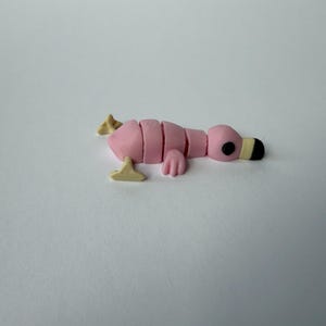 Cute 3D Printed Articulated Mini Pocket Pet Animal (Flamingo) Flexi Toy - Sensory Toy - ADHD Fidget - Party Favors - Cute and Fun Design