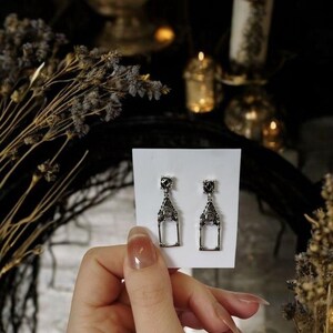 Orecchini cattedrale gotica in acciaio inossidabile idea regalo gioielli personalizzati per invitati a nozze boho country sposa festa della mamma