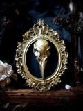 Gothic decoration cabinet of curiosities halloween witch taxidermy wet specimen boho taxidermy insect under bell jar vintage crane