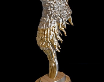Le faucon de feu - modèle oiseau de proie | Sculpture ailée | Modèle d'affichage ou support mural | Personnalisation de la couleur disponible