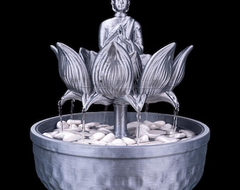 Fontaine bouddha - Décoration zen fleur de lotus
