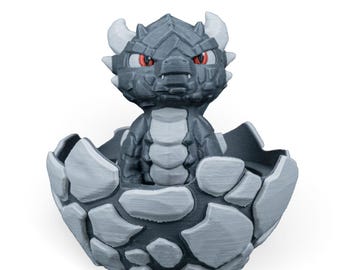 Statue de dragon rocheux avec oeuf – Figurine de dragon | Décor fantastique | Cadeau de créature mythique