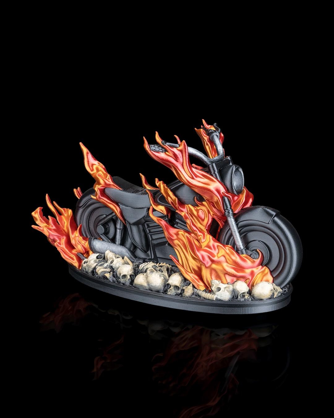 Hell Ride – Flaming Motorcycle Sculpture | Surreal Melting Bike Art ...