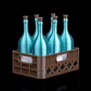 Mini Wine Bottle Fridge Magnets – Drink Magnet Set of 6 bottle with crate| Fun Bar Decor | Novelty Gift for wine Lovers | Mini bottle Magnet