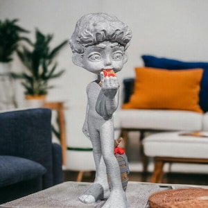 Pizzaiolo David by Michelangelo – 3D Printed Statue with Pizza Peel | Funny Classical Art Decor, Italian Kitchen Gift, Pizza Lover Figurine