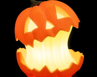 Lanterne citrouille phosphorescente – Lampe de table USB avec lueur fantomatique | Décoration d'Halloween | Éclairage en option | Lampe citrouille fantasmagorique