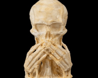 Skulls of Wisdom – Skelettrio | Zie geen kwaad, hoor geen kwaad, spreek geen kwaad | Gotisch Halloween-schedeldecor