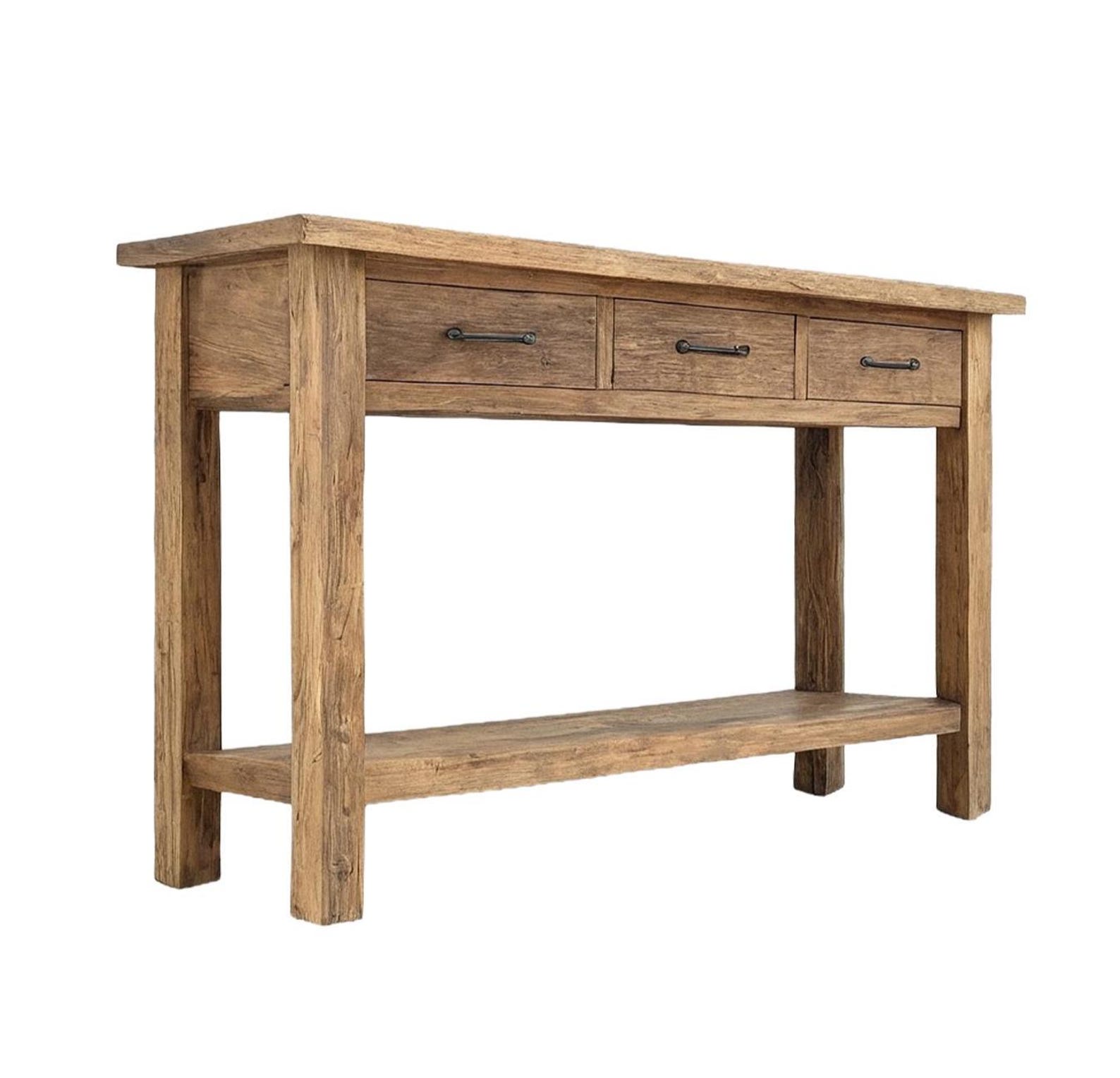 Rustic Farmhouse Console Table – Handmade Solid Wood Live Edge Hallway ...