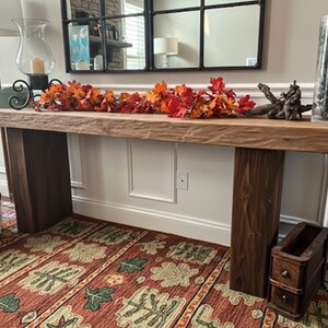 Rustic Farmhouse Console Table – Handmade Solid Wood Live Edge Hallway ...