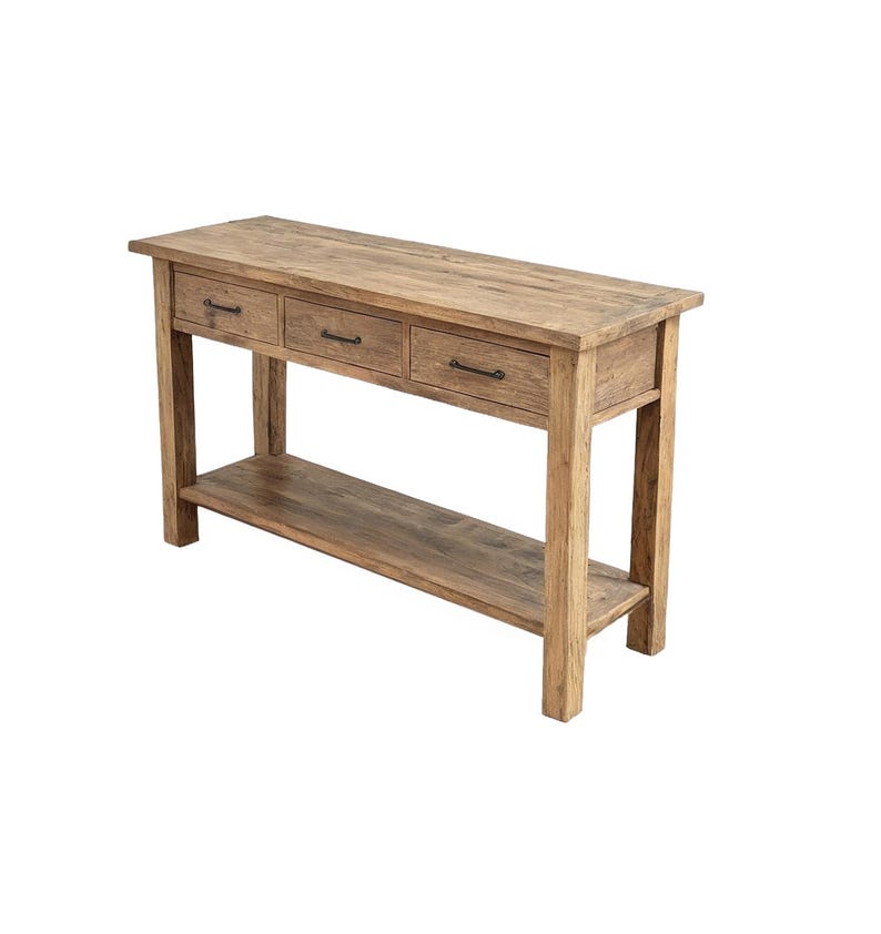 Rustic Farmhouse Console Table – Handmade Solid Wood Live Edge Hallway ...
