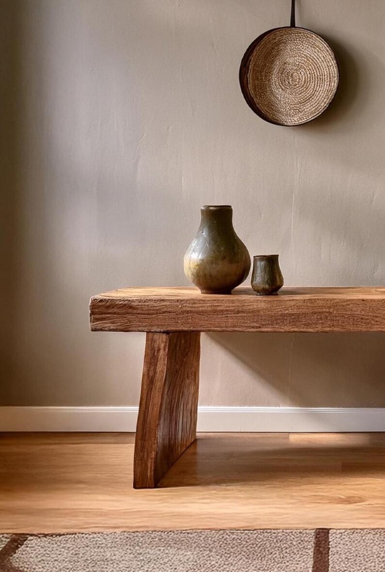 Rustic Farmhouse Console Table – Handmade Solid Wood Live Edge Hallway ...